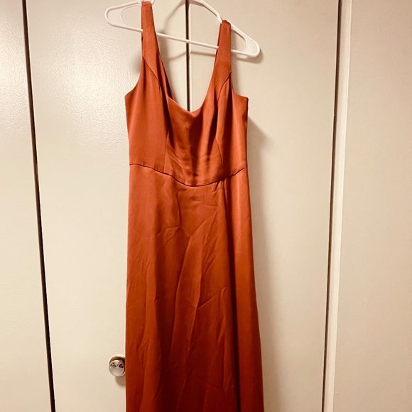 Crepe-Back Satin Scoop Tank Bridesmaid Dress - Picture 4 of 6